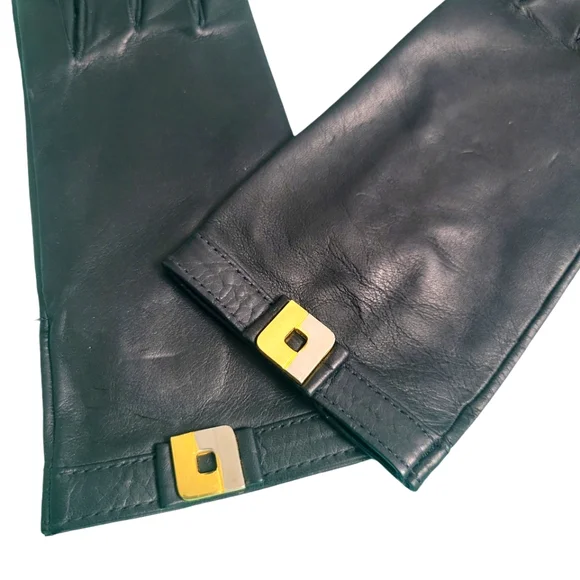 Women's LOEWE Black Leather W/interlocking LL logo Size 7.5 - Picture 4 of 7